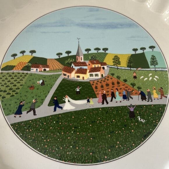 Villeroy & Boch Naif Wedding Porcelain Quiche/Pie/Tart Plate Laplau Vilbofour - Picture 2 of 7